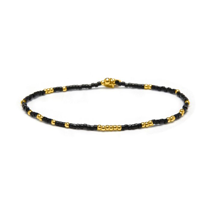 Bracelet - LUXENTER - Xanvi - Cristal noir - Finition or jaune 18k - Diamètre 55 mm