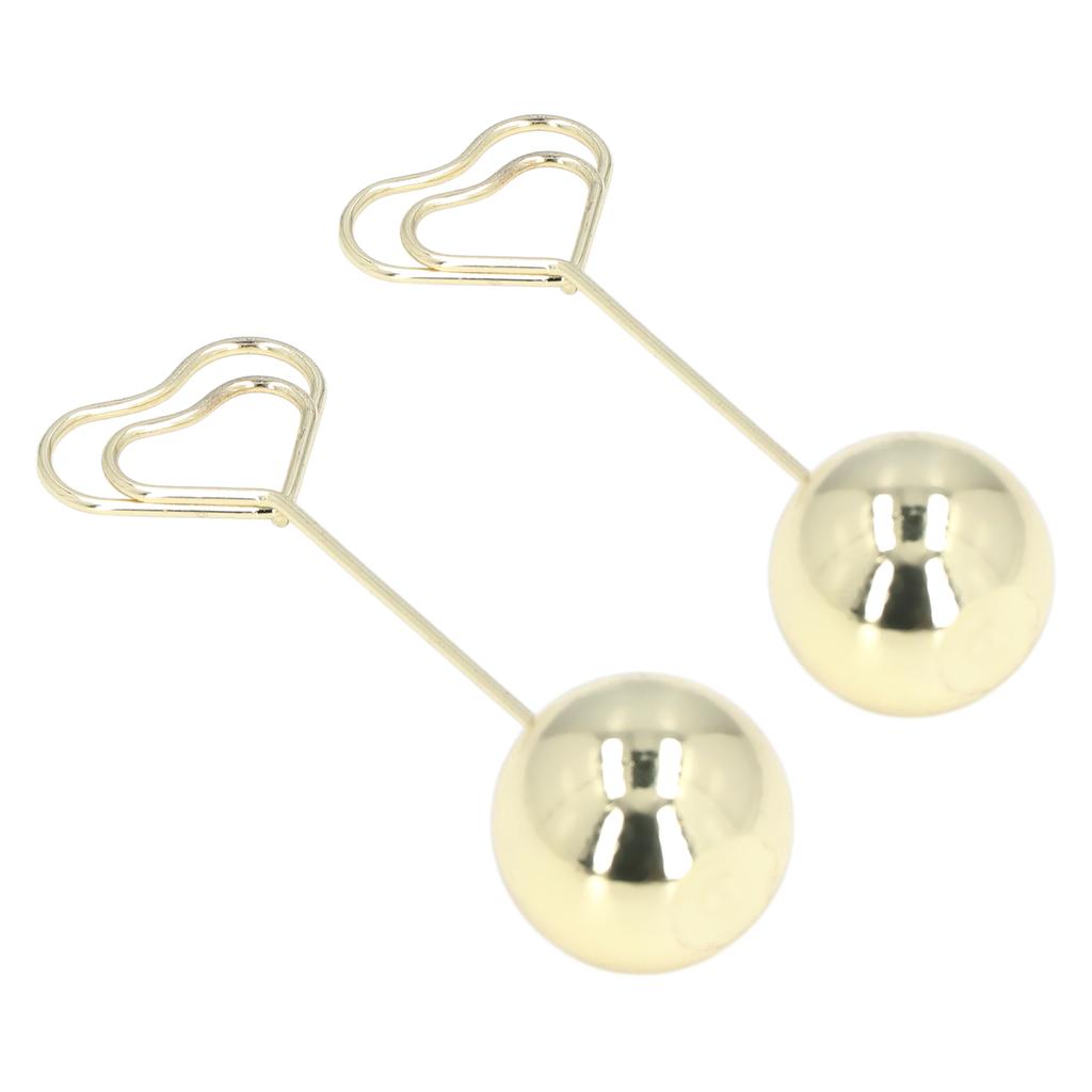 2Pcs Table Number Holder Heart Shaped Firm Stable Premium Metal Sturdy   Wide Application Place Card Holder