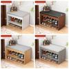 Shoe Rack Can Sit Stool Home Doorway Entry Upholstered Cushion Shoe Changing Sitting Stool All-in-one Stool Cabinet Storage