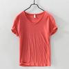 T-shirt da uomo semplice in cotone sottile traspirante slim a maniche corte T-shirt casual da uomo tinta unita a maniche corte Maglietta di base