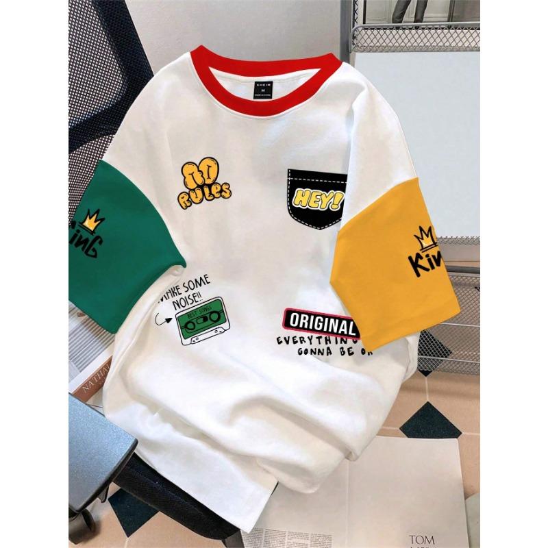 

Креативная мужская футболка с короткими рукавами и круглым вырезом с граффити, быстросохнущая, удобная и дышащая 2XL