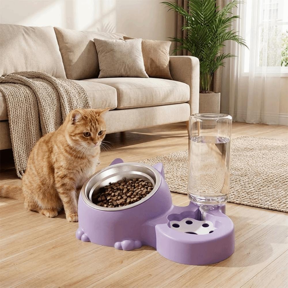 Large Capacity Automatic Pet Feeder Neck Protection Pet Food Bowl for Cats Dogs