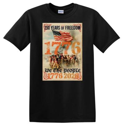 1776 We The People T Shirt 250 Years Freedom Patriot Flag Vintage USA Gift Tee