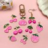Rose Red Cherry Strawberry Drip Oil Alloy Accessories: Sweet Girlish Heart Earrings and Necklace Pendants.