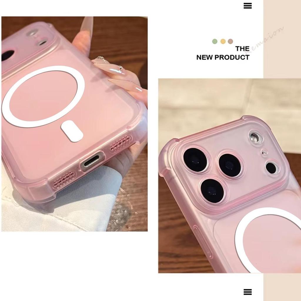 Case for Samsung Galaxy A07,A06 5G,A06 4G,A05 Cute Airbag Corner Pastel Matte Magnetic Casing Semi Shockproof Phone Cover
