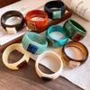 Smudging Acrylic Bangle Europe American Style Retro Hand Ring Irregular Wide Bracelet Decoration