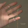 925 Sterling Silver Light Luxury Tassel Shiny Zircon Necklace for Women Korean Exquisite Party Wedding Jewelry Accessories