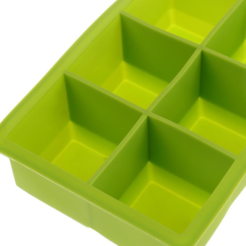 6 Grid Ice Tray Mold Large Diy Food Grade Silicone Ice Cube Square Tray Mold