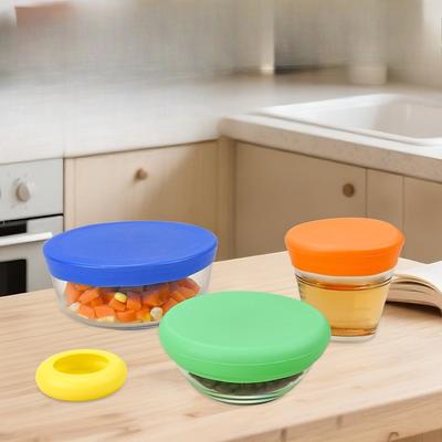 Silikon-Dichtungsabdeckung 4-teiliges Set für Kühlschrank-Lebensmittelaufbewahrung Abdeckung Elastische Gemüse- und Obst-Lebensmittelaufbewahrungsabdeckung