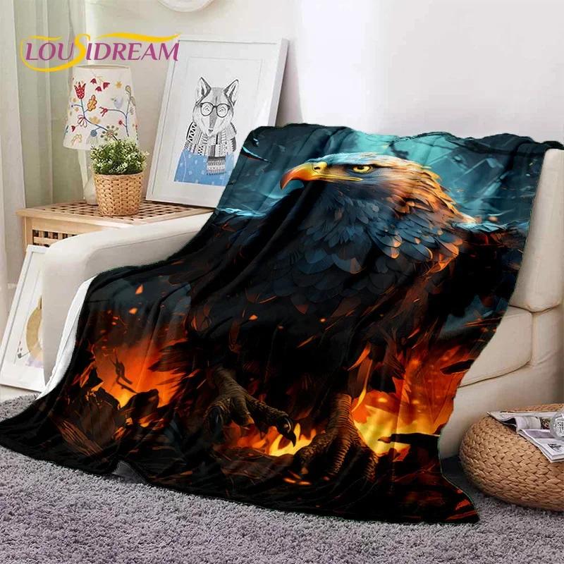 3D Cute Owl Eagle Birds Cartoon Soft Flannel Blanket for Beds Bedroom Sofa Picnic,Throw Blanket for Cover Outdoors Leisure Gift