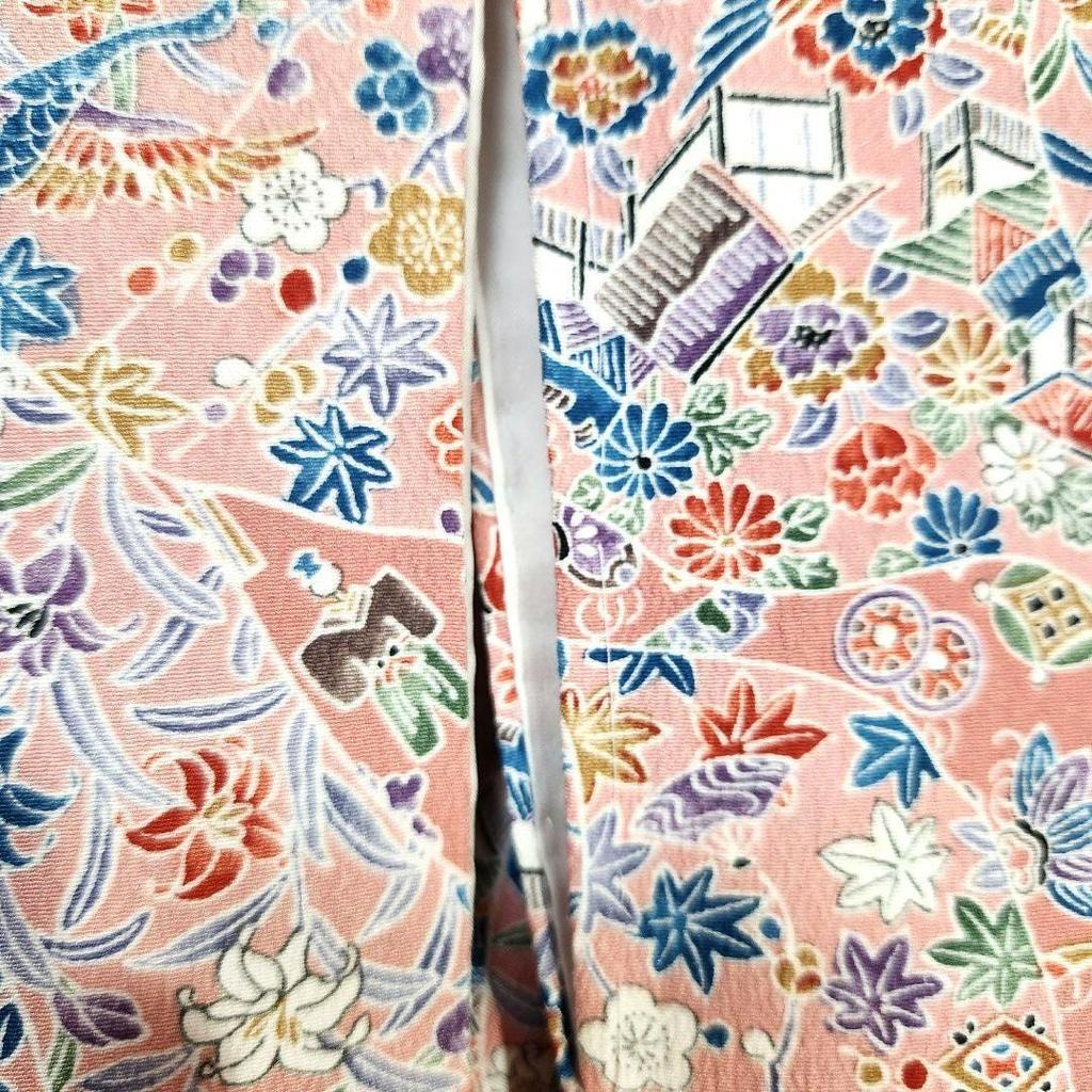 Used Washable kimono, small pattern, lining, polyester, length 161, sleeve 65, casual