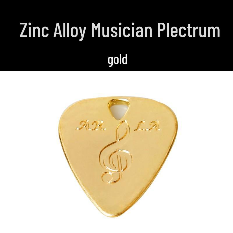 Electric Guitar Metal Pick Pendant - Zinc Alloy Steel Sheet Necklace