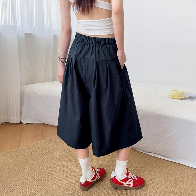 College Casual Shorts Women's Summer Thin High Waist Loose and Thin Wide-leg Pants Small Five-point Pants Sports Pants