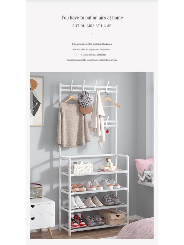 Suport pentru pantofi și pălării cu mai multe straturi care economisește spațiu pentru ușă - Soluție de depozitare economică