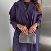 MQ178 Elegant Purple Modest Muslim Cardigan Abaya Long Sleeve Dress