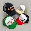 Color Matching Strawberry Letter Cruise Anime Printing Baseball Cap Men And Women Sunshade Breathable American Half Mesh Cap