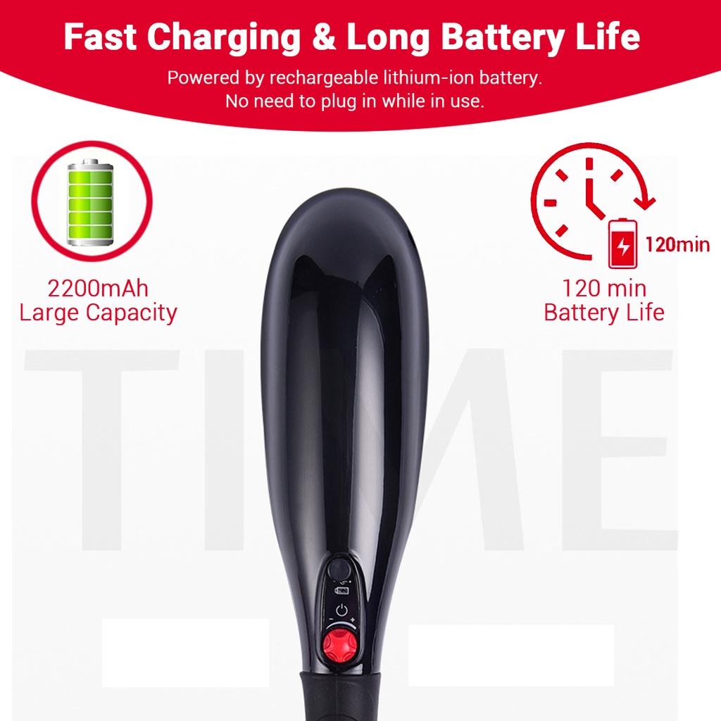 Rechargeable Hand Held Deep Massager for Muscles Neck Cordless Electric Body Massage with Port Design Deep Tissue Back Massager