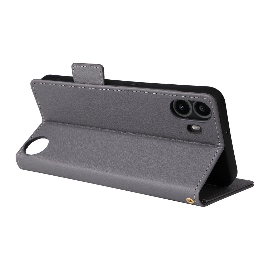 For Nothing CMF Phone 1 Case with Wrist Strap Litchi Texture PU Leather Wallet Phone Cover