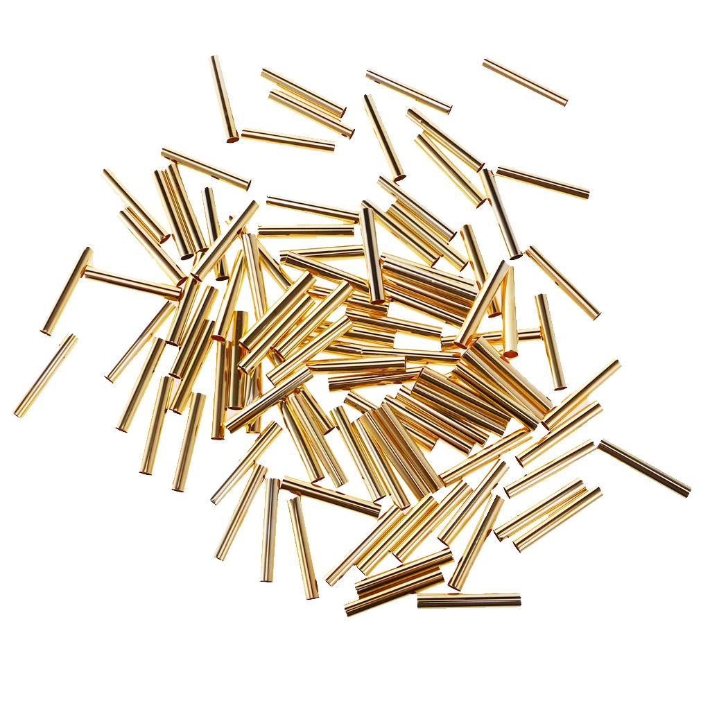 100pcs Tube Beads Smooth Spacer Metal Tube Spacer Beads Jewelry Findings