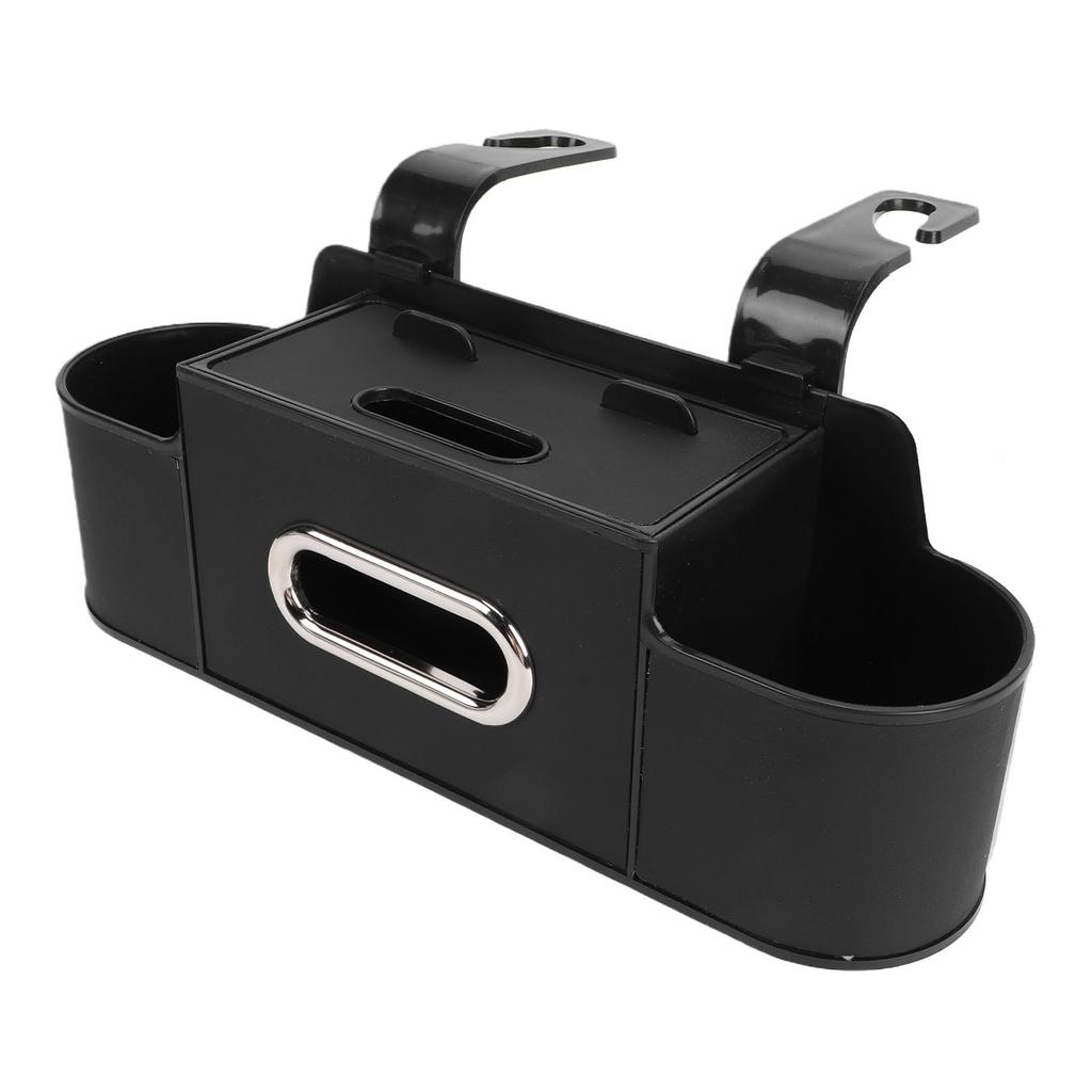 Car Back Seat Organizer with Cup Holder Tissue Dispenser Hooks Multifunctional Seat Back Storage Box for SUV Truck Sedan