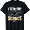 Drummer I Destroy Silence Funny Drumming Men's Short Sleeve Cotton Graphic Tee