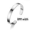 Adjustable C-Shaped Stainless Steel Bracelet with Engraved Text Logo and 6mm Opening for Women