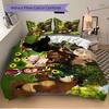 Custom Name Bear Sunflowers Forest Print 3Pcs Bedding Set Duvet Cover With 2 Bedro Pillowcase Home Birthday Gift