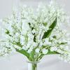 Artificial Flower Bright-colored Wide Application Plastic Decorative 5 Branch Convallaria Fake Flower