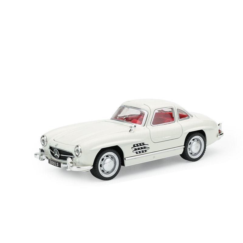 1/32 Mercedes-Benz 300SL Toy Car Model Diecast Metal Vehicle Vintage Miniature Pull Back Collection Gift for Children Kid Boys