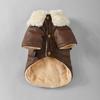 10PC/Lot Fur Collar Dog Leather Jacket Windproof Warm Small Dog Coat Winter Dog Clothes Puppy Clothing