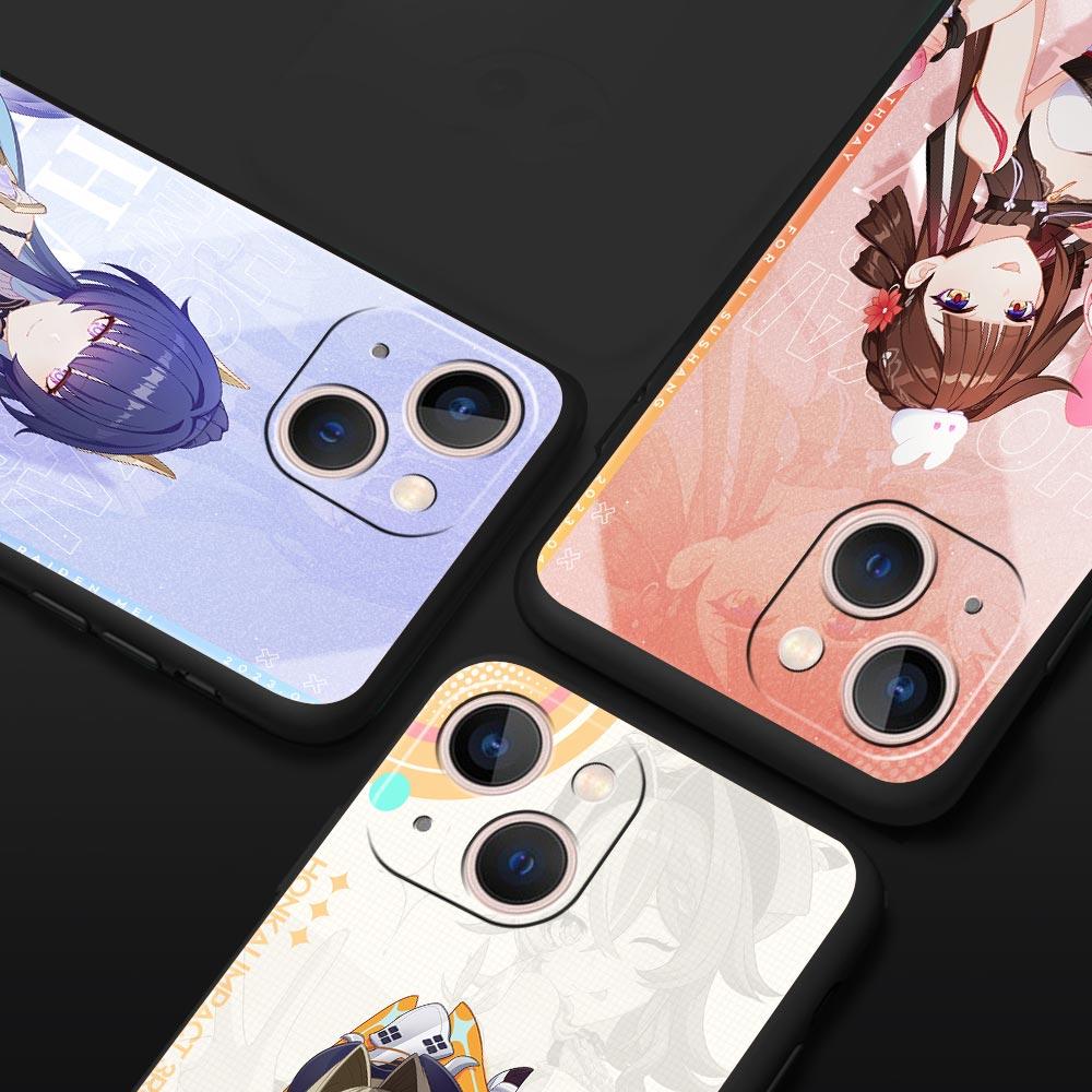 Custodia di Lusso Morbida per Telefono Honkai Impact 3rd Per iPhone 13 15 14 12 11 Pro MAX XR X SE XS 7 8 Plus Silicone Nero Copertura Protettiva