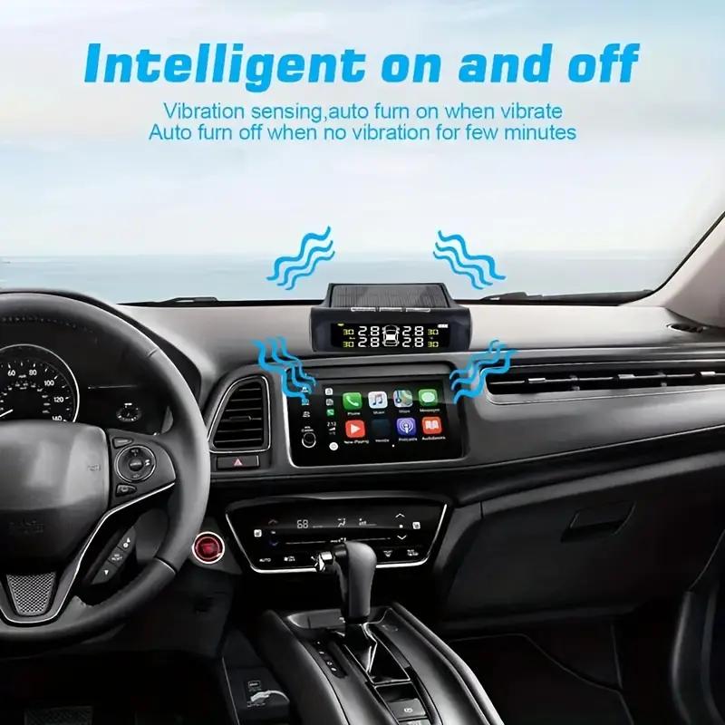 Sistem de monitorizare a presiunii anvelopelor auto cu energie solară TPMS Sistem de monitorizare a presiunii în anvelope auto Sisteme de alarmă de securitate automată Kit senzor presiune anvelope 6 moduri