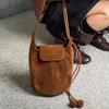 A Niche Design Pumpkin Commuter Daily Shopping Crossbody Shoulder Bag Over The Shoulder At The Armpit