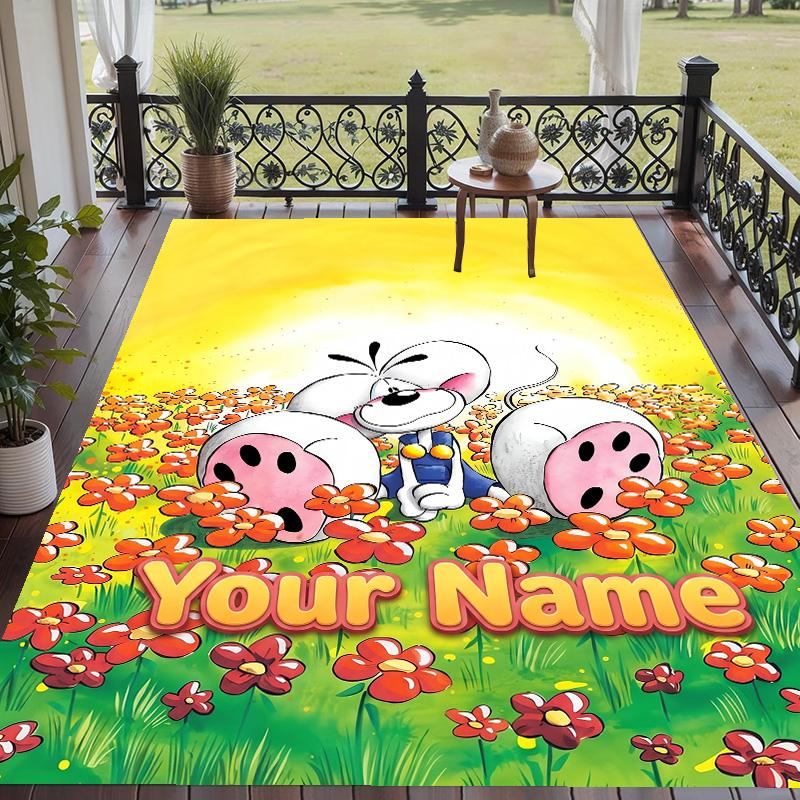 Custom Text Printed Rug Diddl Non Slip Floor Carpet For Home Room Decor