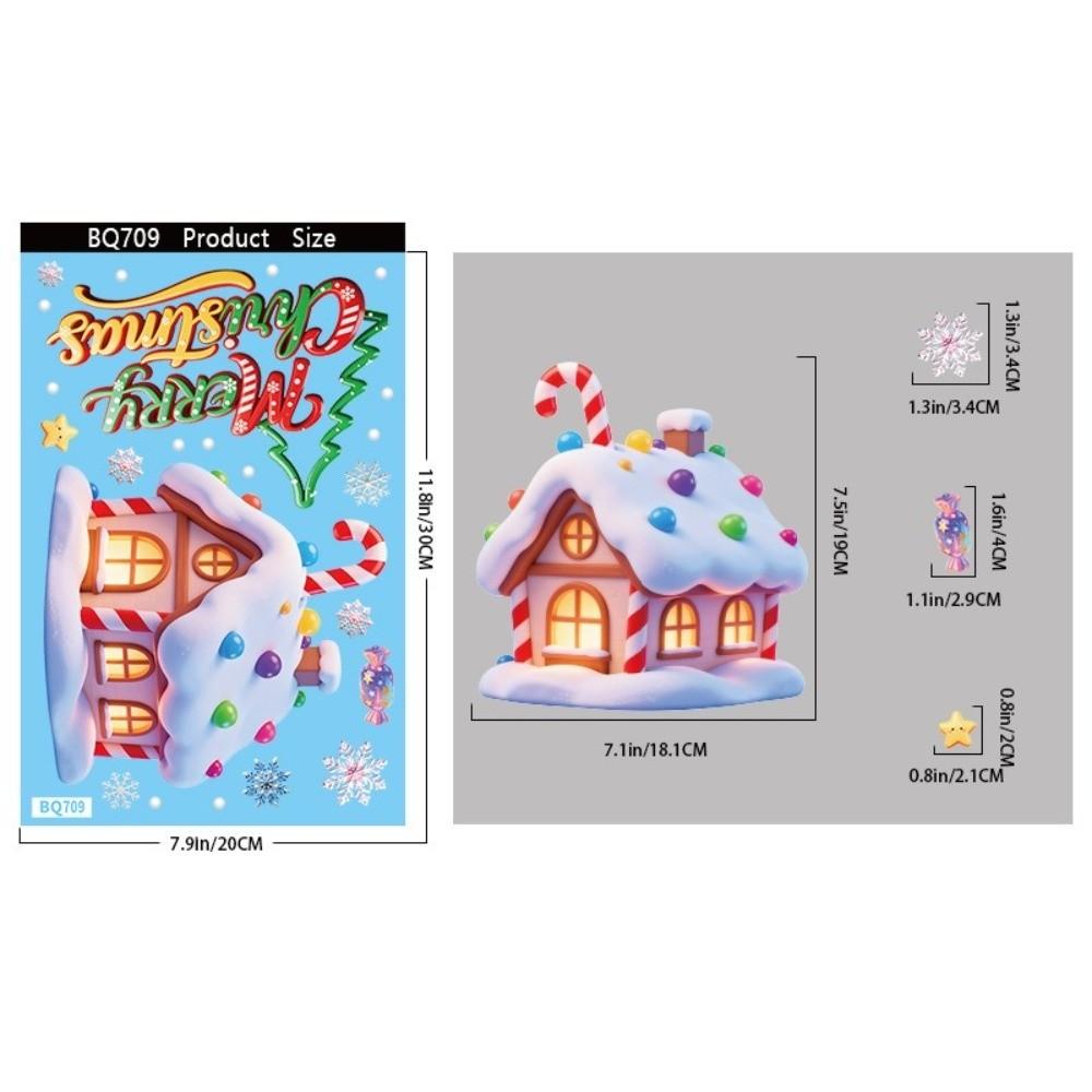 Snowflake Santa Snowman Merry Christmas Window Sticker Holiday Window Stickers  Party Supplies