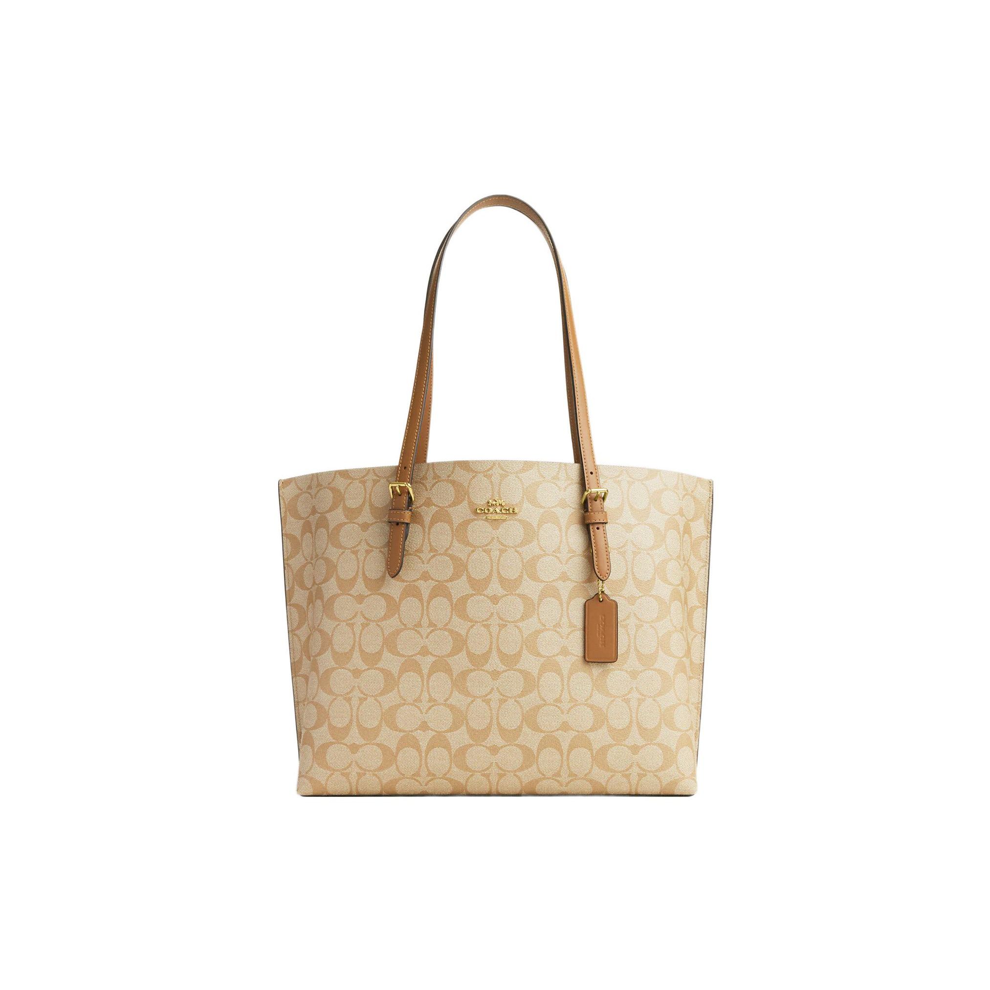 

Coach Mollie Classic Monogram Central Zipper Compartment Coated Canvas And Leather Tote Bag Women Tote Light-Khaki 1665-IMNLJ Basic Set (Bag+Dust Bag)