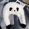 Autumn/Winter Faux Fox Fur Panda Hat for Parent-Child, Thick Warm Cartoon Hat with Large Ear Protection.