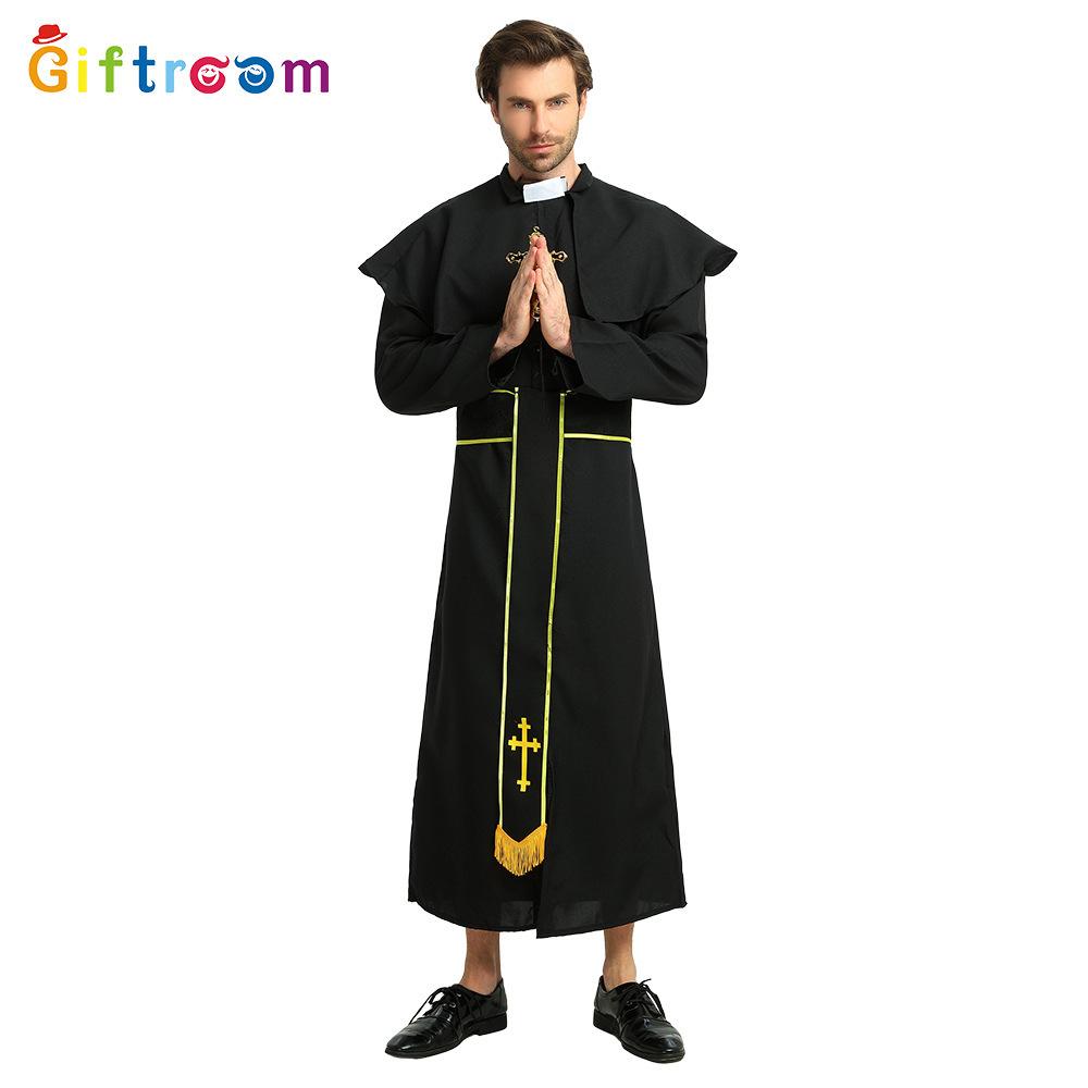

Remarkable Black Golden Robe For Men Perfect For Theatrical Performances Parties And