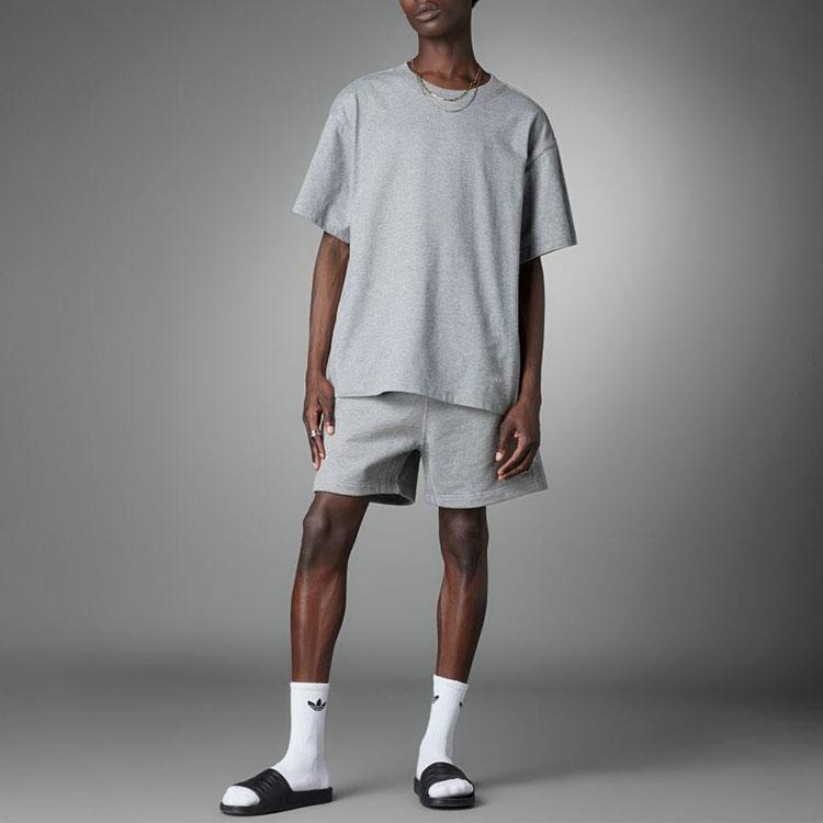 Adidas Originals Trefoil Pure Color Casual Crew Neck Short Sleeve T-Shirt Men Tops Gray HM5113