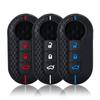 Silicone Car Key Fob Shell Cover for FIAT 500 500L 500X Abarth 3-Button Folding Key