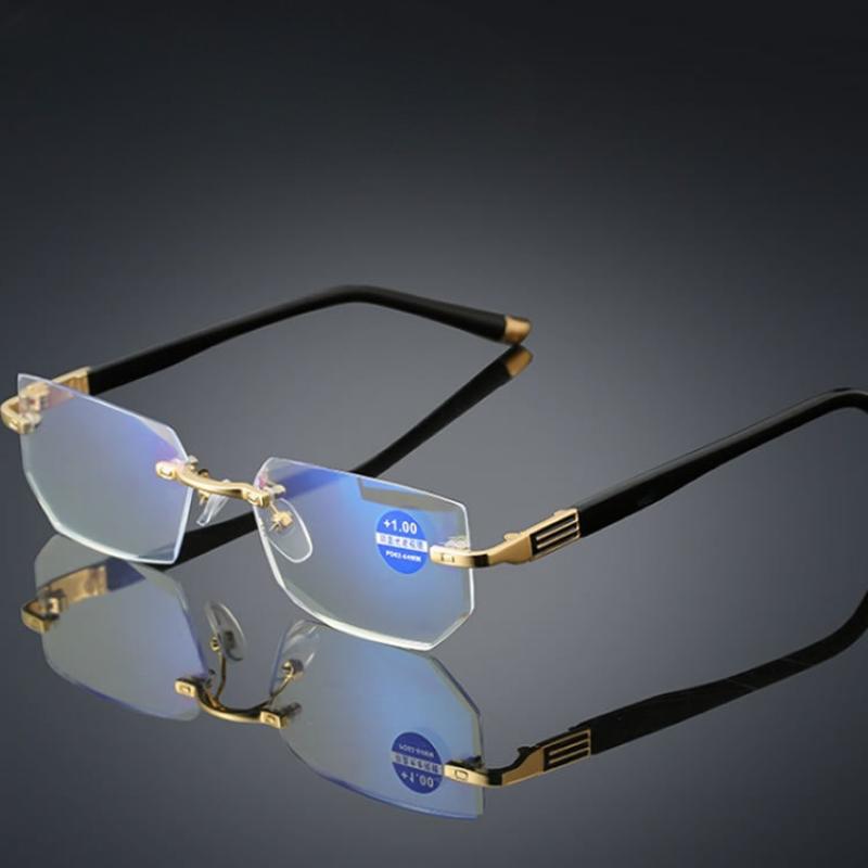 Latest Anti Blue Light Glasses Business Reading Glasses Rimless Presbyopic Eyeglasses for Women Men Reader Eyewear