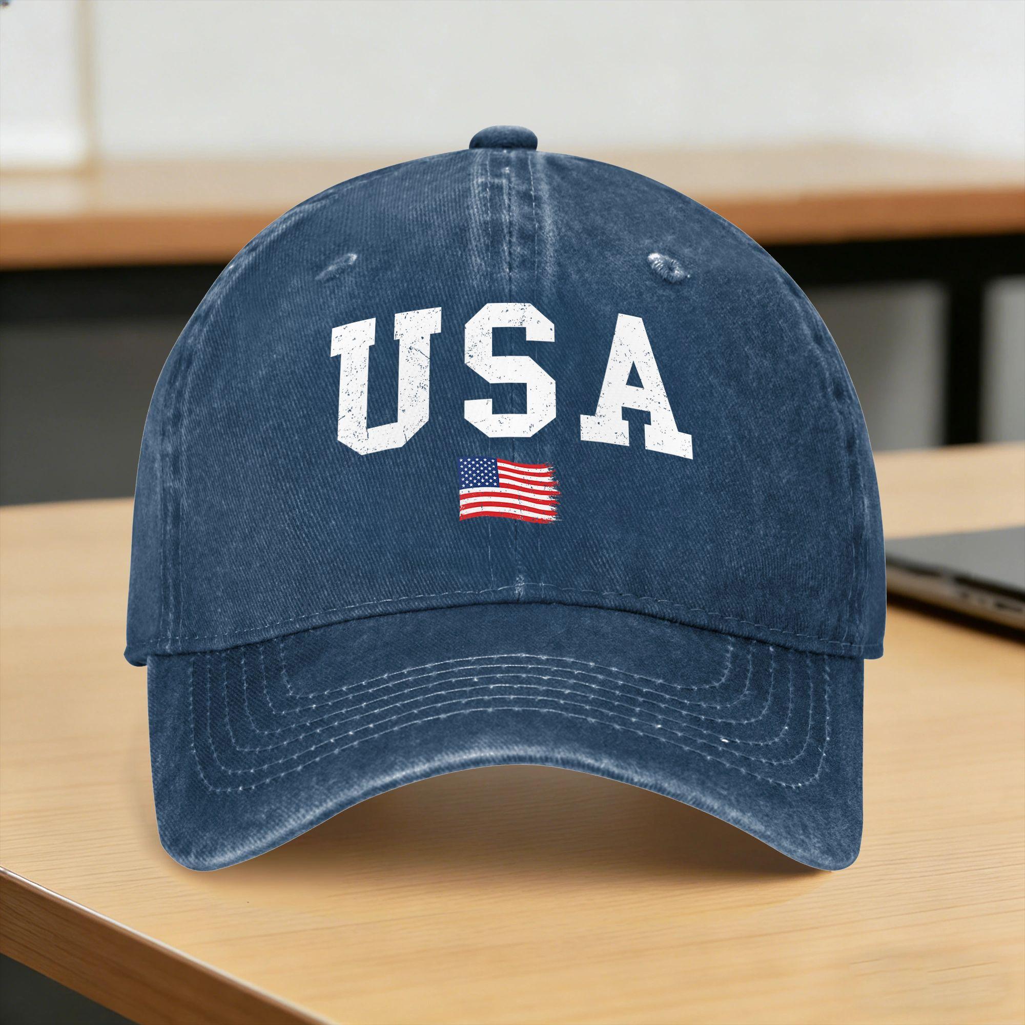 USA Flag Patriotic American Flag th of July Casual Baseball Cap  Outdoor Gym Trucker Hat Spring Adjustable Print Baseball Caps 1pc