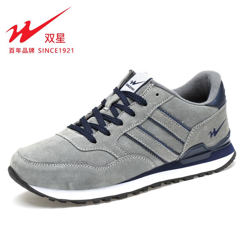 

Double star sports shoes spring and autumn leather breathable versatile casual shoes men s fashion flat comfortable running Forrest Gump shoes 38