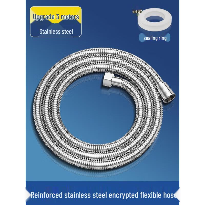 HANDUNYOU 3.0m Reinforced Stainless Steel Shower Hose
