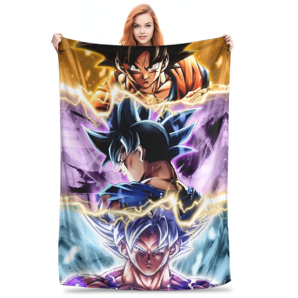 Dragon Ball Z Flannel Throw Blankets Japan Cartoon Blanket for Bedding Car Super Warm Bedspread