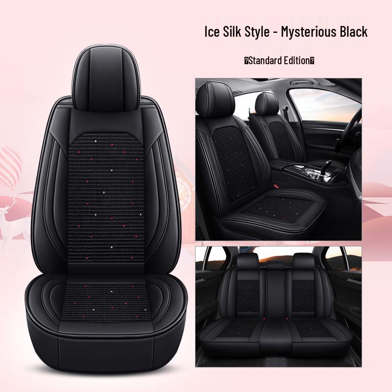 Universal Four-Season Leather & Ice Silk Car Seat Cover Cushion for All Models
