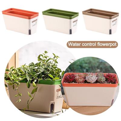 Double Layer Flower Pot Rectangular Self Watering Plant Pot Modern Stylish Hydroponics Planter