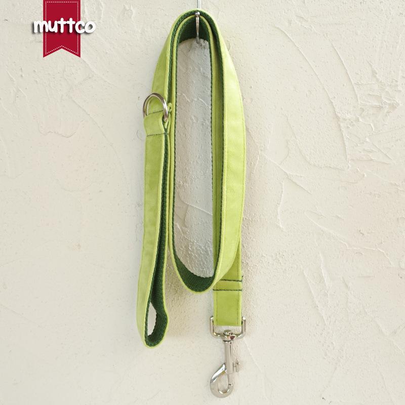 MUTTCO Avocado Thick Fleece Dog Collar & Leash UDL-110 L