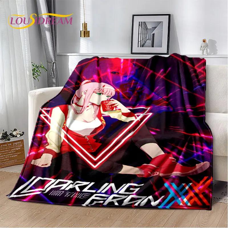 Zero Two DARLING In The FRANXX Soft Plush Blanket,Flannel Blanket Throw Blanket for Living Room Bedroom Bed Sofa Picnic Cover 3D