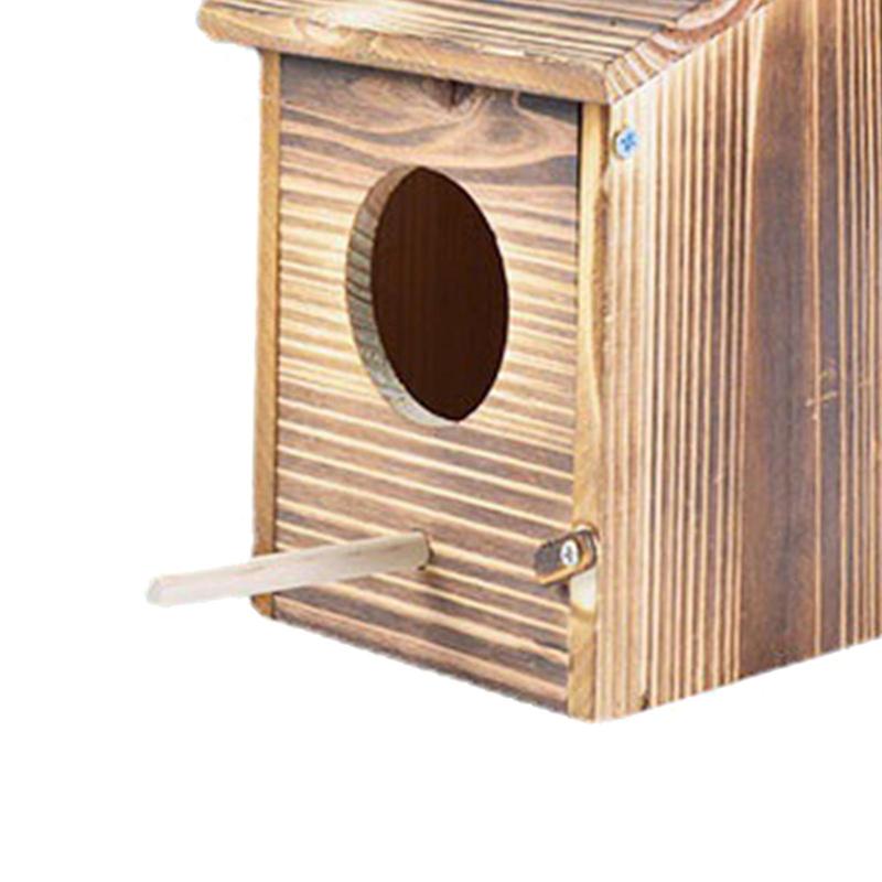 Outdoor Birdhouse Wooden Nest Box Hanging Bird House for Garden Tree Birds Parakeet Breeding Outside